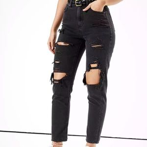 AE Ripped Black Mom Jeans